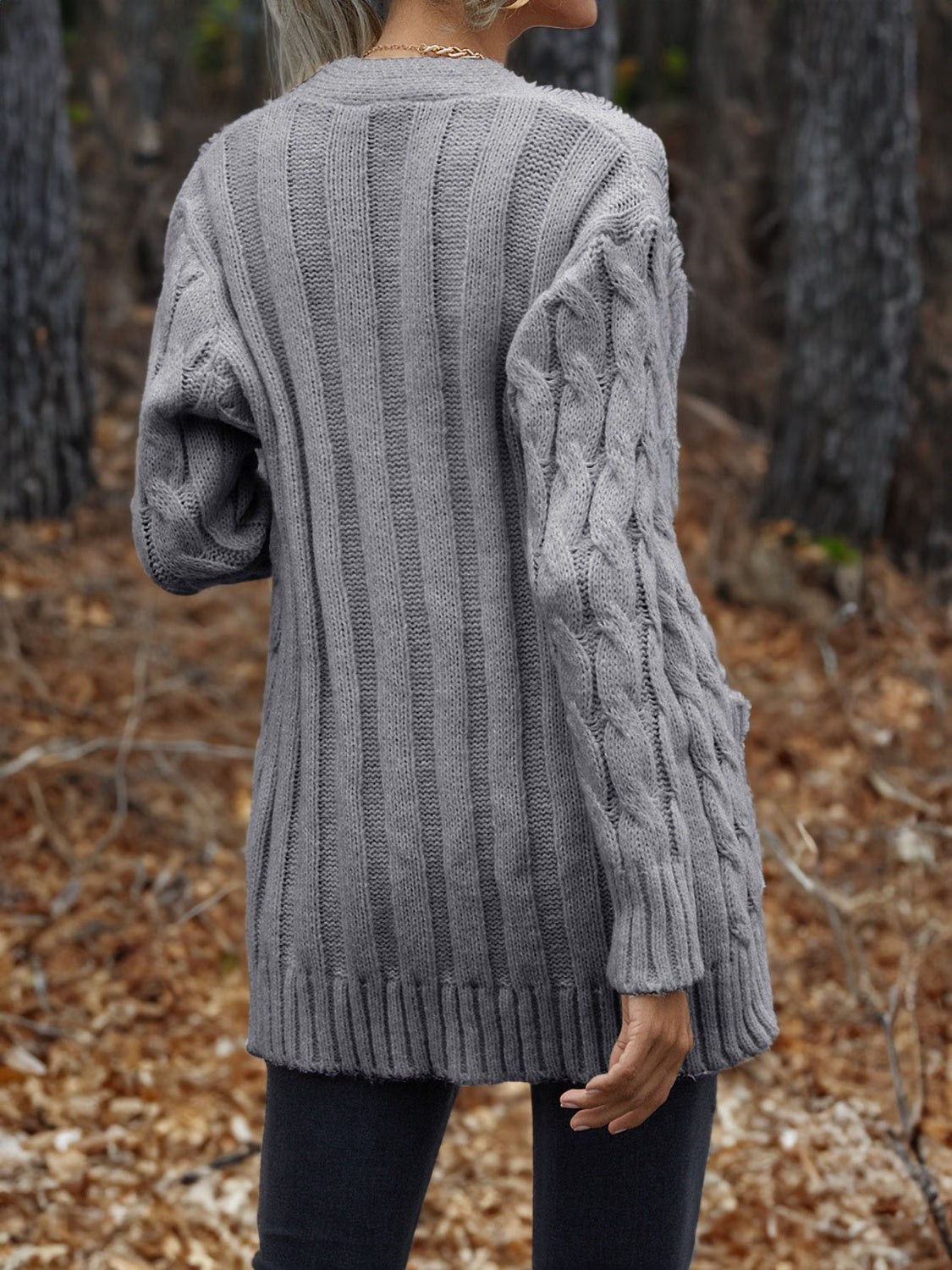 Cable Knit Button Down Cardigan Flyclothing LLC