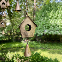 Handcrafted Bird Chime, Recycled Iron and Glass Beads - Flyclothing LLC