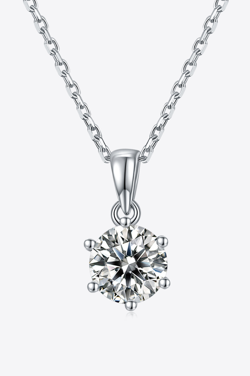 1 Carat Moissanite 925 Sterling Silver Necklace - Flyclothing LLC