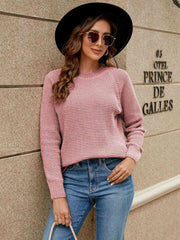 Round Neck Raglan Sleeve Sweater - Flyclothing LLC