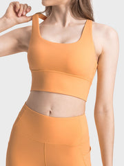 Scoop Neck Crisscross Straps Sports Bra - Flyclothing LLC