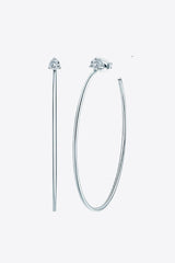 925 Sterling Silver Moissanite Hoop Earrings - Trendsi