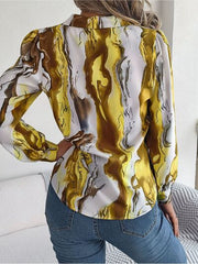 Printed Button Up Long Sleeve Shirt - Flyclothing LLC