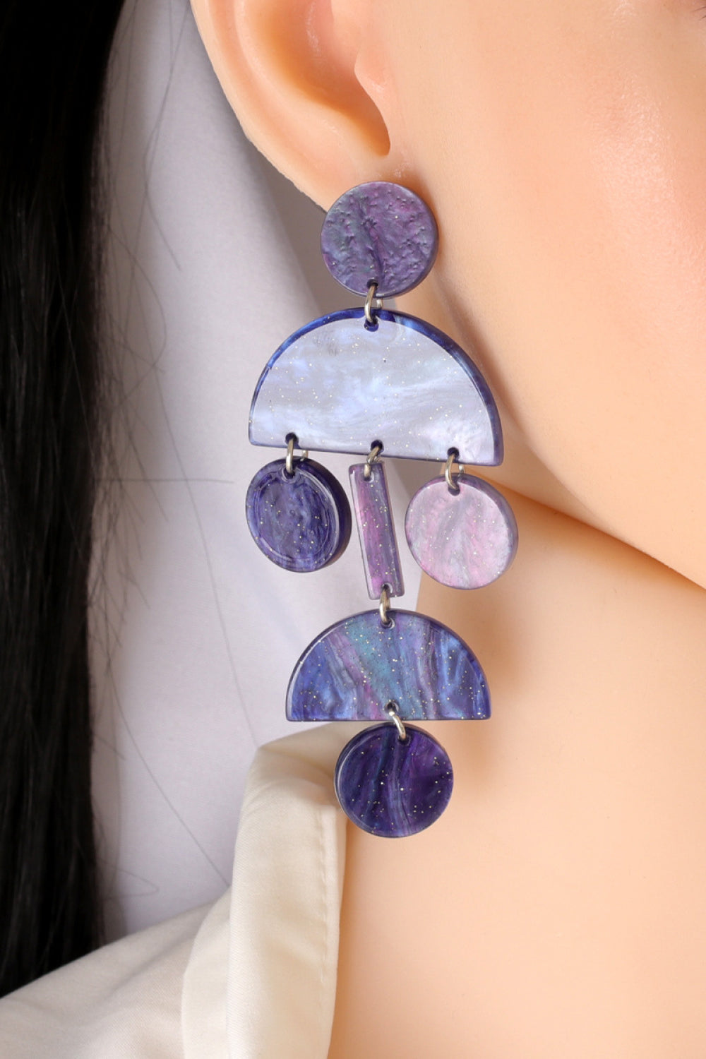 Geometrical Shape Acrylic Dangle Earrings - Flyclothing LLC