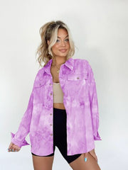 Tie-Dye Button Up Long Sleeve Shirt - Flyclothing LLC