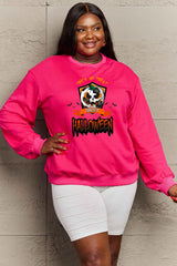 Simply Love Full Size TRICK OR TREAT HAPPY HALLOWEEN Graphic Sweatshirt