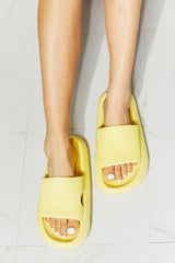 MMShoes Arms Around Me Open Toe Slide in Yellow - Flyclothing LLC