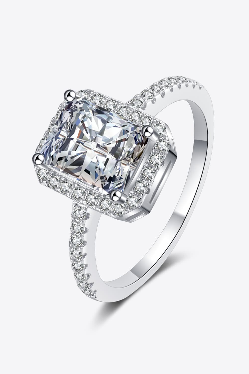 2 Carat Moissanite 925 Sterling Silver Halo Ring - Flyclothing LLC