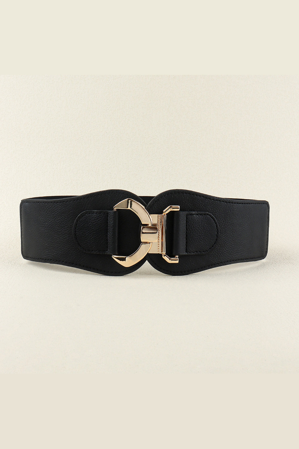Salvatore Ferragamo Women's Black 100% Textured Leather Buckle Decorated  Belt