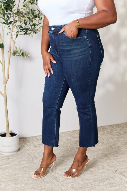 BAYEAS Full Size Raw Hem Straight Jeans – Flyclothing LLC