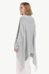 One-Button Tassel Tie Asymmetrical Hem Cardigan - Flyclothing LLC