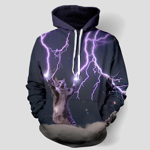 Full Size Printed Drawstring Hoodie with Pockets - Flyclothing LLC