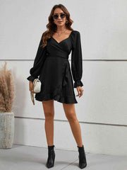 Flounce Sleeve Ruffled Mini Dress - Flyclothing LLC