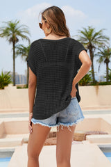 Round Neck Openwork Cover Up - Flyclothing LLC