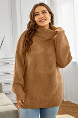 Horizontal Ribbing Turtleneck Sweater - Trendsi