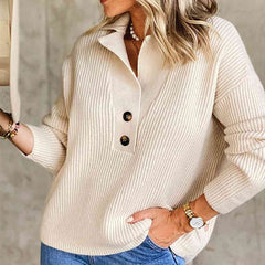 Collared Neck Rib-Knit Top - Trendsi