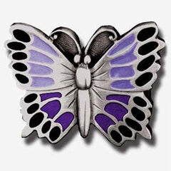 Purple Butterfly Enameled Belt Buckle - Flyclothing LLC
