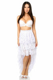 Daisy Corsets White High Low Lace Skirt