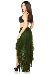 Daisy Corsets Dark Green High Low Lace Skirt - Flyclothing LLC