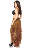 Daisy Corsets Brown High Low Lace Skirt - Flyclothing LLC