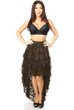 Daisy Corsets Dark Brown High Low Lace Skirt