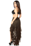 Daisy Corsets Dark Brown High Low Lace Skirt - Flyclothing LLC