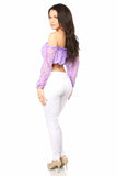 Lilac Lined Lace Long Sleeve Peasant Top - Flyclothing LLC