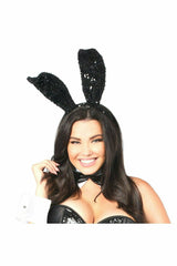 Daisy Corsets Black Sequin Bunny Ears