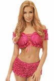 Daisy Corsets Fuchsia Velvet Ruffle Panty