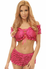 Daisy Corsets Fuchsia Velvet Ruffle Panty - Daisy Corsets