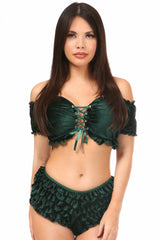 Green Velvet Ruffle Panty - Flyclothing LLC