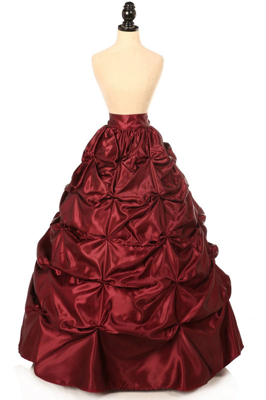 Daisy Corsets Wine Satin Pick-Up Long Skirt