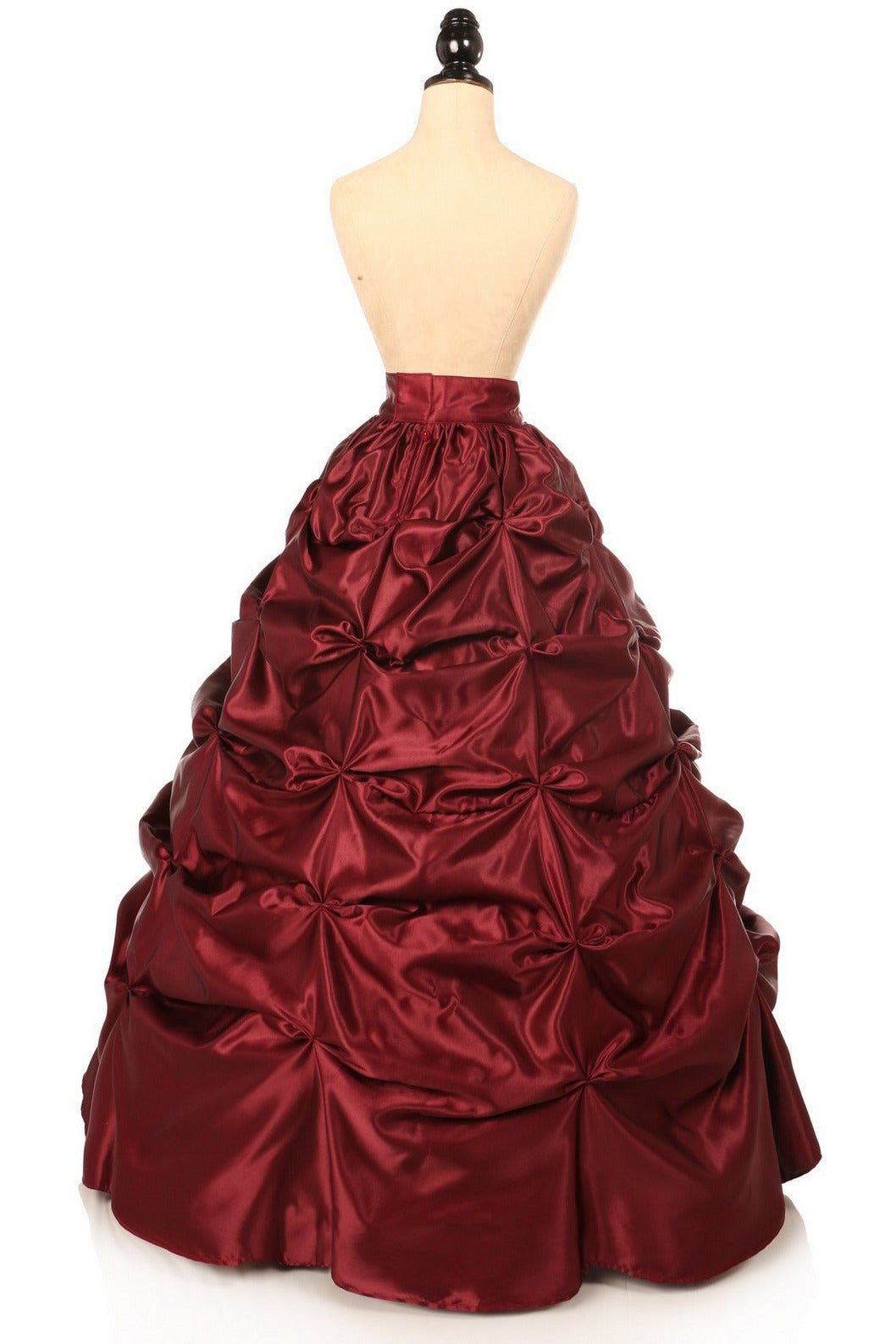 Daisy Corsets Wine Satin Pick-Up Long Skirt - Flyclothing LLC