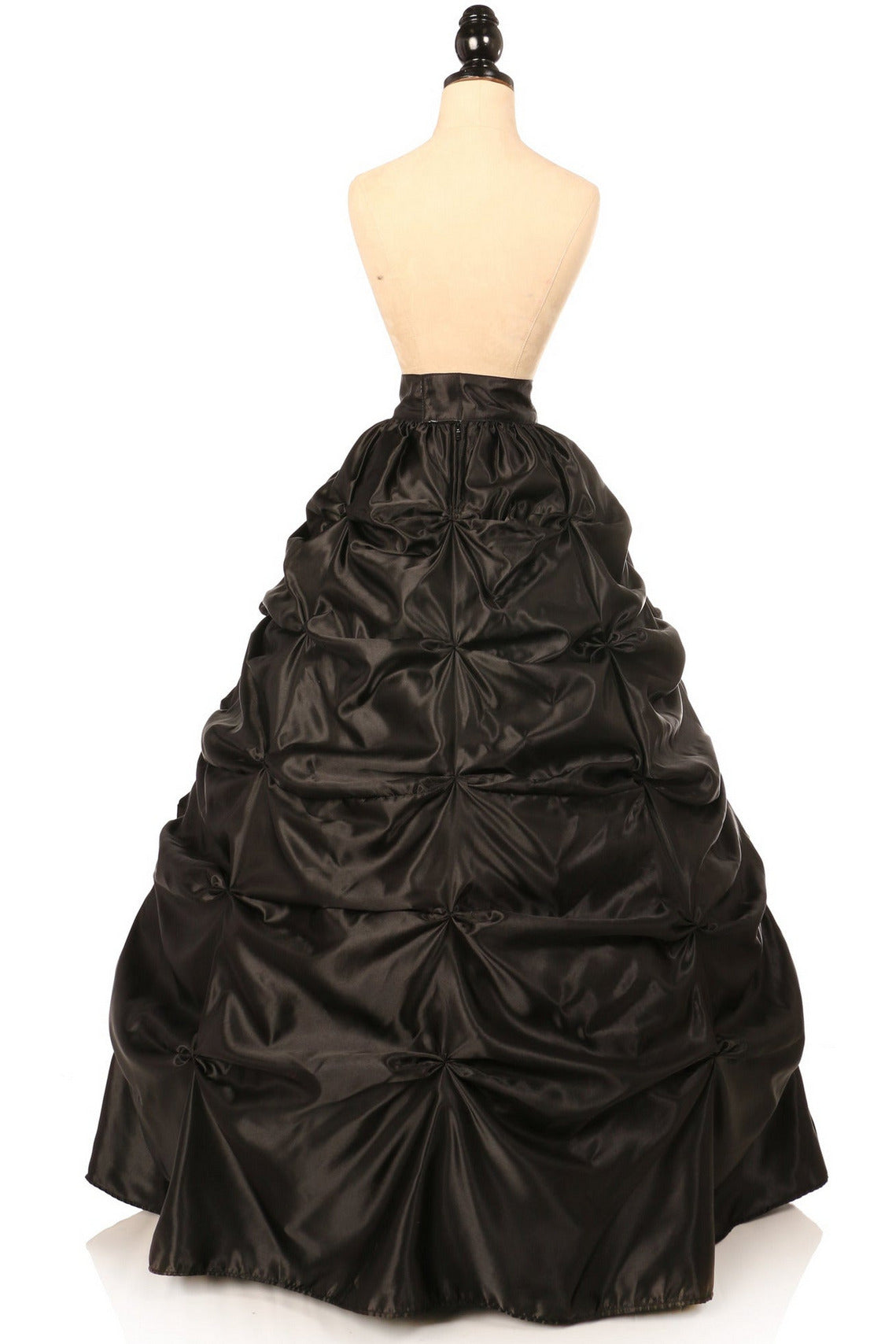 Daisy Corsets Black Satin Pick-Up Long Skirt - Flyclothing LLC