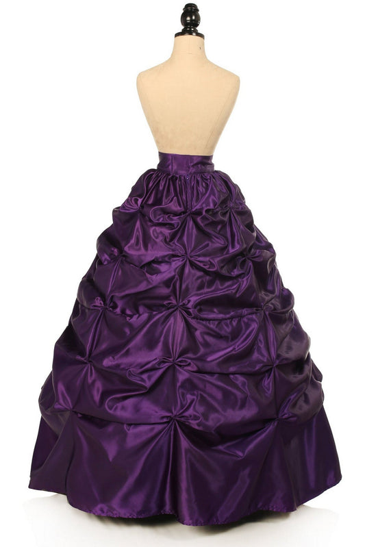 Daisy Corsets Plum Satin Pick-Up Long Skirt - Flyclothing LLC