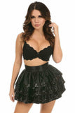 Daisy Corsets Black Sequin 3 Layer Skirt