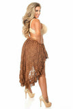 Daisy Corsets Brown Lace High Low Skirt - Flyclothing LLC