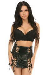 Daisy Corsets Black Patent Lace-Up Skirt w/Black Lacing - Daisy Corsets