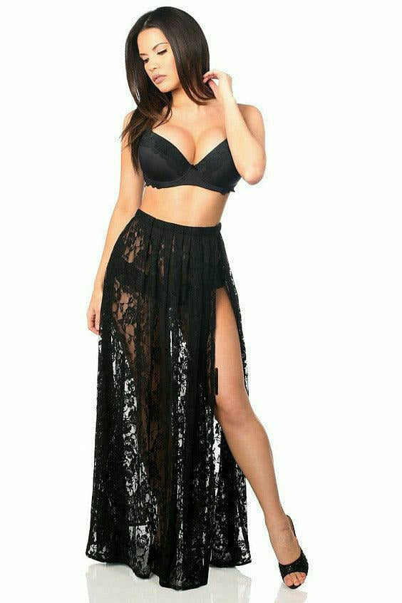 Daisy Corsets Sheer Black Lace Skirt