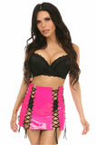 Daisy Corsets Hot Pink Patent Lace-Up Skirt w/Black Lacing