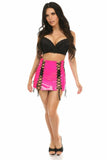 Daisy Corsets Hot Pink Patent Lace-Up Skirt w/Black Lacing - Flyclothing LLC