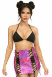 Daisy Corsets Fuchsia Holo Lace-Up Skirt