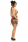 Daisy Corsets Rainbow Glitter PVC Lace-Up Skirt - Flyclothing LLC