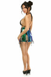 Daisy Corsets Blue/Teal Holo Lace-Up Skirt - Flyclothing LLC