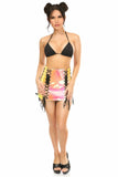 Daisy Corsets Yellow/Pink Holo Lace-Up Skirt - Flyclothing LLC