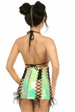 Daisy Corsets Mint Holo Lace-Up Skirt - Flyclothing LLC