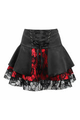 Daisy Corsets Red w/Black Lace Gothic Skirt