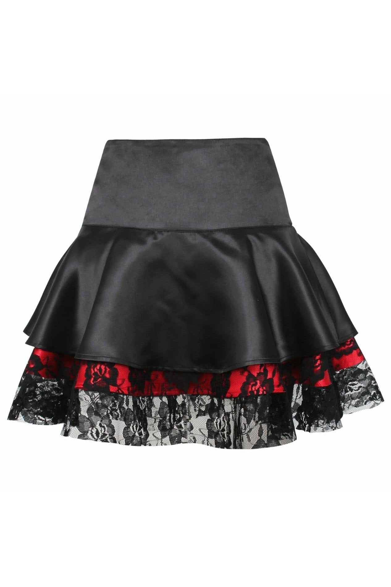 Daisy Corsets Red w/Black Lace Gothic Skirt - Flyclothing LLC