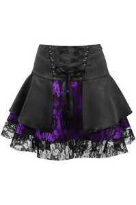 Daisy Corsets Purple w/Black Lace Gothic Skirt