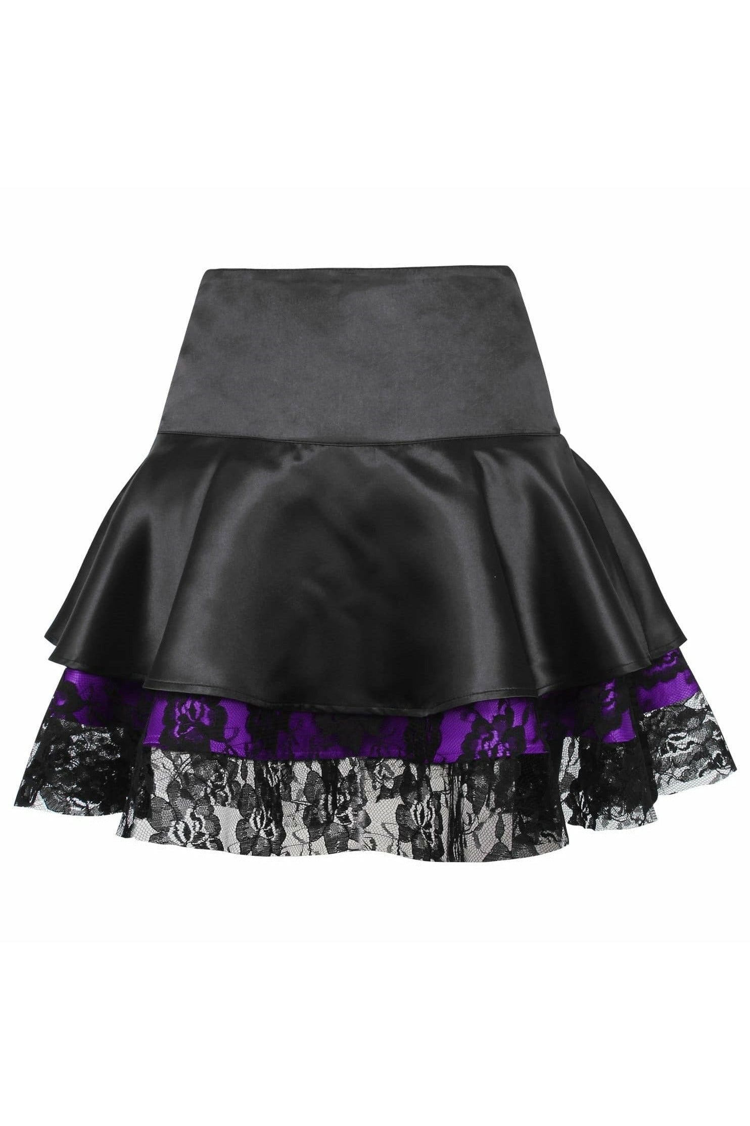 Daisy Corsets Purple w/Black Lace Gothic Skirt - Flyclothing LLC